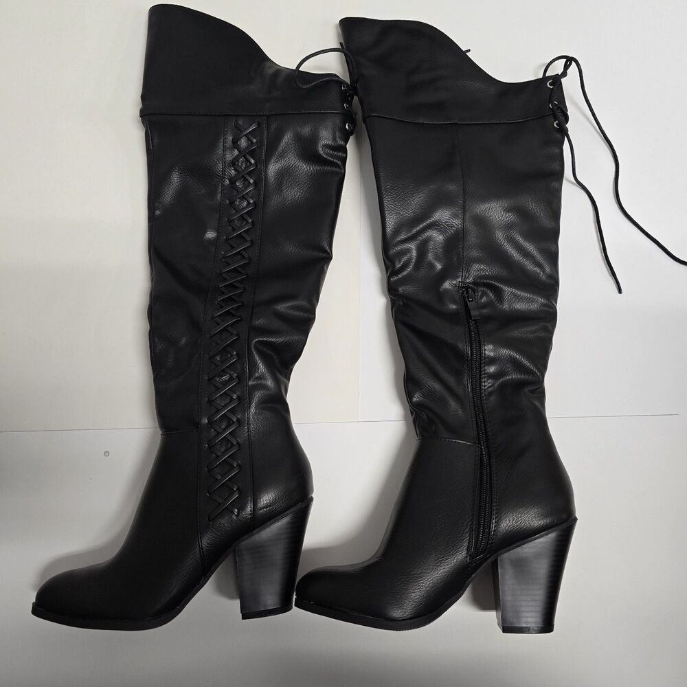 Women's Spritz Wide Calf Lace Knee High Boots Size 6.5